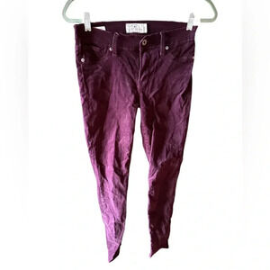 Lucky purple size 26 purple cotton velvet Brooke legging jean. Straight leg EUC